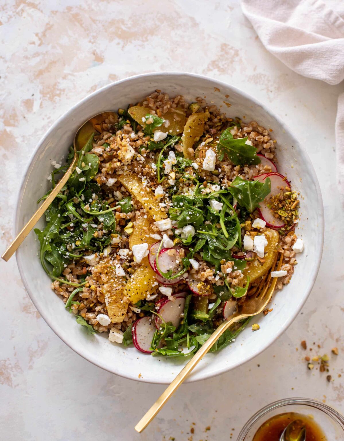 Winter Citrus Farro Salad with Pomegranate Vinaigrette